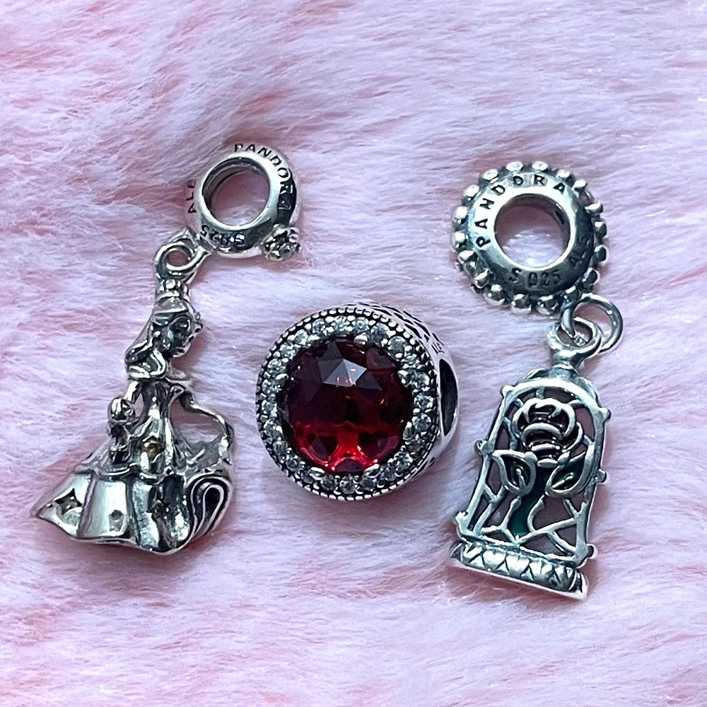 3 Charms S925 Ale Disney Beauty & The Beast Dancing Collection Charm Bundle Set